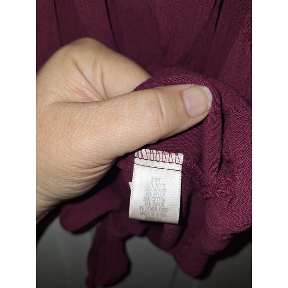 Belle du Jour Size 1x Women's Blouse Top With Lace Trim and Tie Front Everyday - Picture 5 of 5